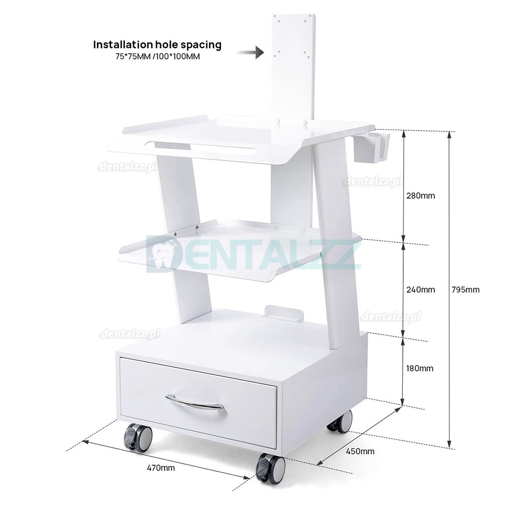 Dentech K2 W&oacute;zek Stomatologiczny Mobilny z Szafką i Szufladą